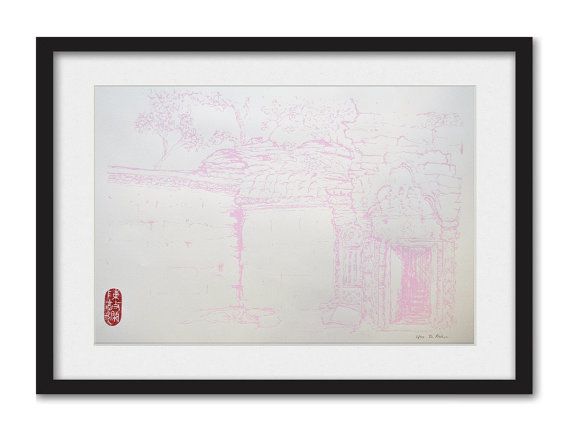 570x438 limited edition merge colour screenprint from drawing ta prohm