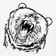 190x190 Angry Bear Face Unisex Baseball T Shirt Spreadshirt