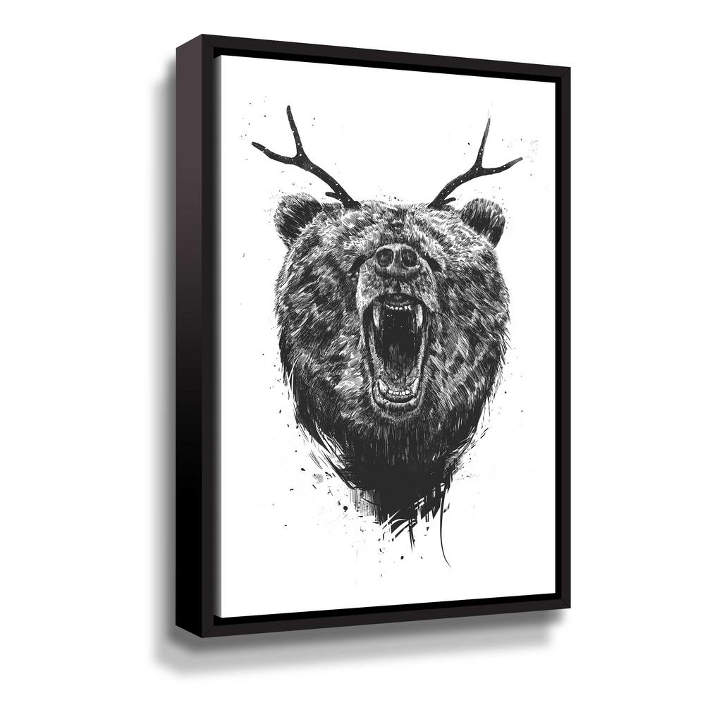 1000x1000 Artwall Angry Bear With Antlers'