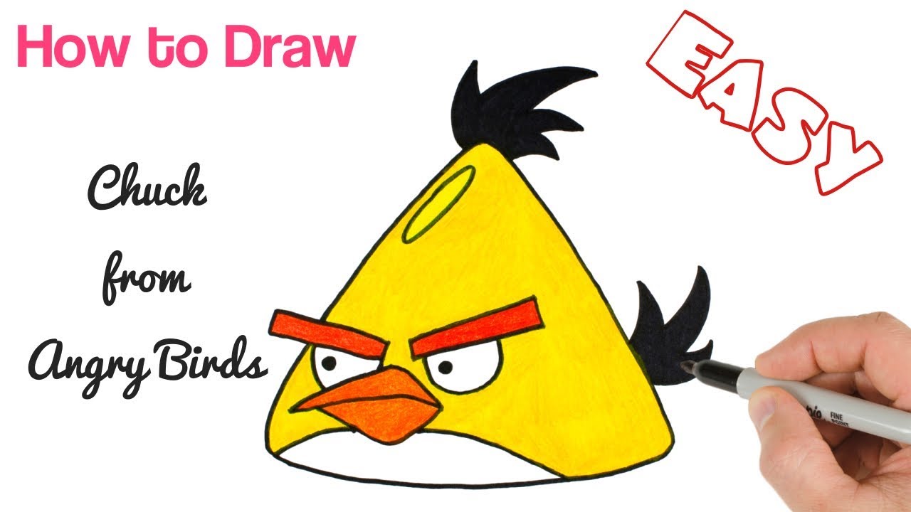 1280x720 How To Draw Chuck From Angry Birds Drawings For Kids