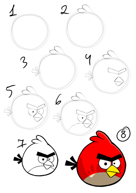 452x640 How To Draw Angry Bird Step