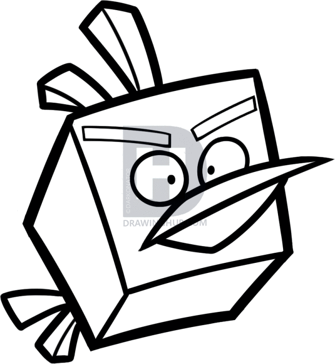 664x720 How To Draw An Ice Bird, Angry Birds Space, Step