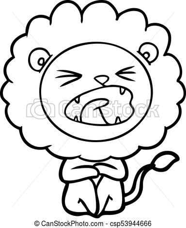 384x470 Cartoon Angry Lion Clip Art Vector