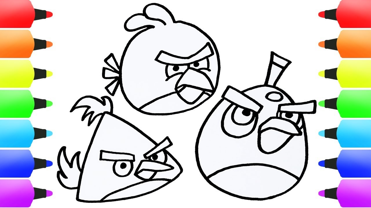 1280x720 How To Draw Angry Birds Coloring Pages, Learn Colors