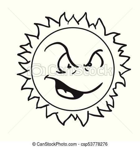 450x470 Sun Angry Black Angry Sun Black And White Cartoon Vectors