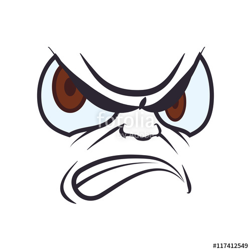 500x500 Face Angry Eyes Expression Cartoon Icon Isolated And Flat
