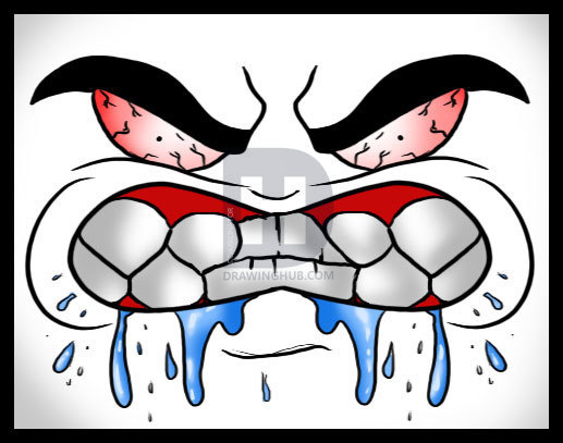 517x407 How To Draw A Mad Face, Step