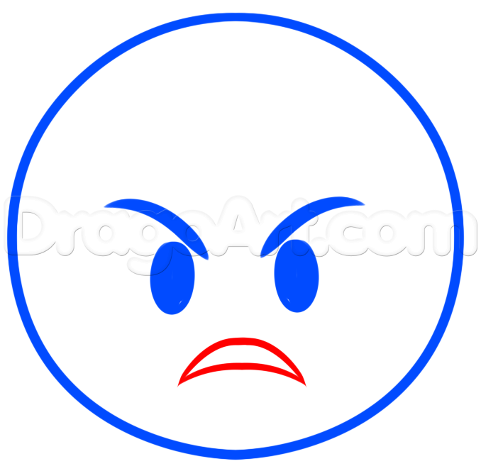 678x664 How To Draw Angry Emoji, Step