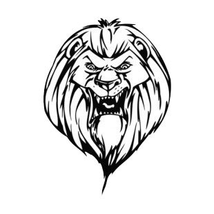 310x310 Angry Lion Face Mascot Mascots Decals, Decal Sticker