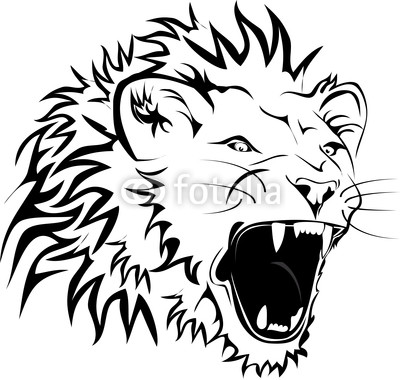 400x380 Angry Lion Drawing