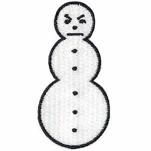 300x300 Angry Snow Man Winter Logo Embroidered Iron On Patch For Sale