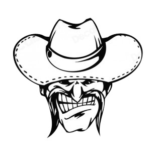 310x310 Angry Man Face With Hat And Long Mustaches Mascot Mascots Decals