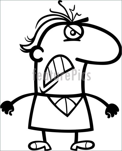 406x500 Illustration Of Angry Man Cartoon