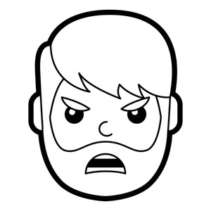 300x300 Angry Man Face Royalty Free Vectors