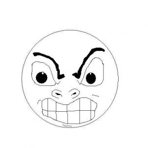 302x302 How To Draw An Angry Face, Step