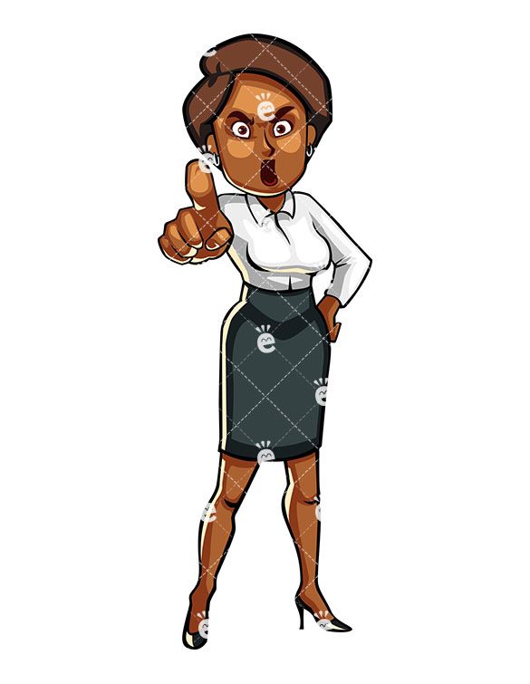 585x755 Pissed Off Black Business Woman Pointing Angrily
