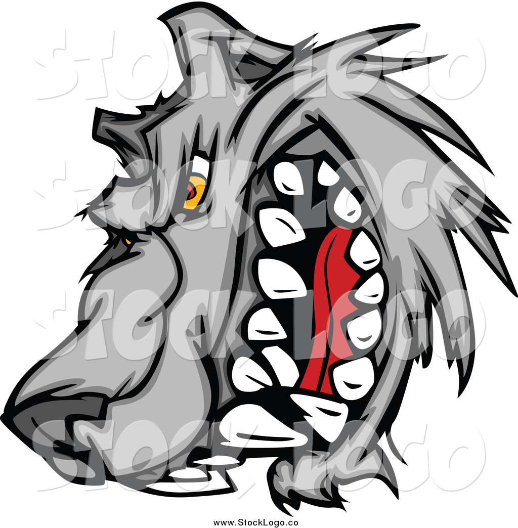 1024x1044 vector clipart of a snarling angry wolf logo
