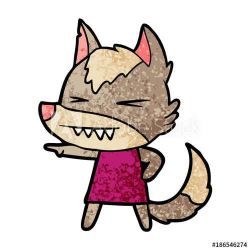 500x500 Angry Wolf Cartoon