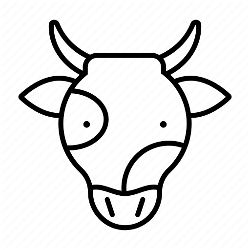 512x512 Drawing Cow Face Transparent Png Clipart Free Download