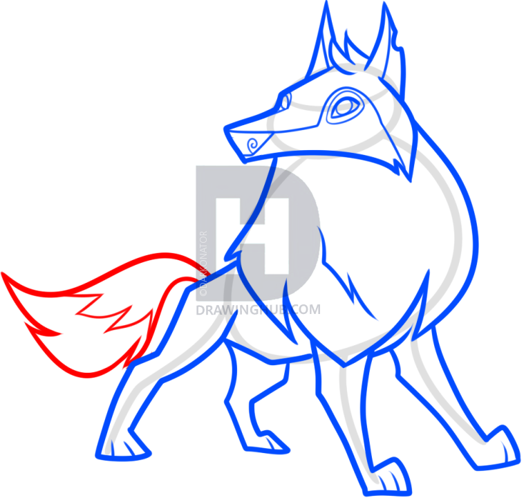 758x720 How To Draw An Animal Jam Arctic Wolf, Step
