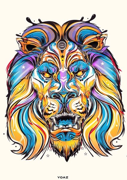 424x600 Rawrrr Art, Lion Art