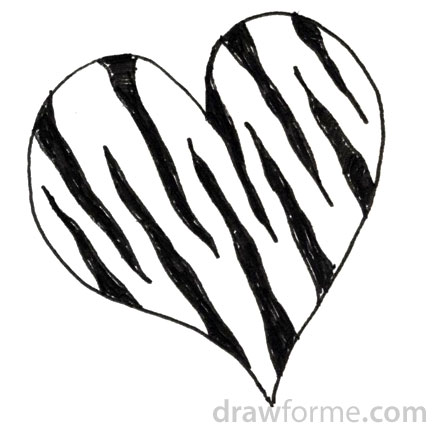 435x435 Draw For Me A Zebra Print Heart