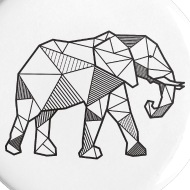 190x190 Elephant Geometric Polygon Gift Idea Modern Animal Small Buttons