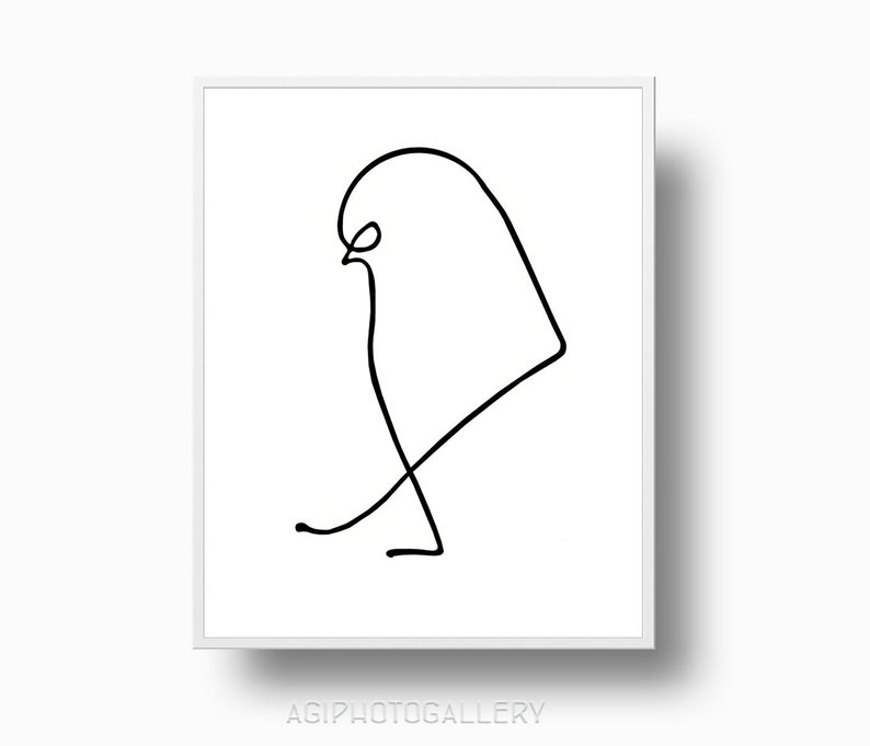 794x681 Picasso Sparrow Print Picasso Animal Print Minimalist Etsy