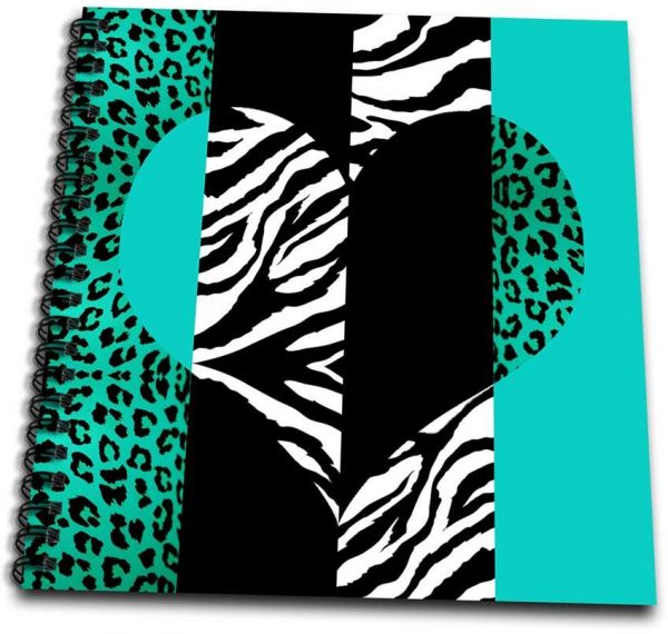 600x570 Db Aqua Blue Black And White Animal Print Leopard
