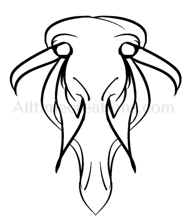 794x914 Animal Skull Outline Etsy