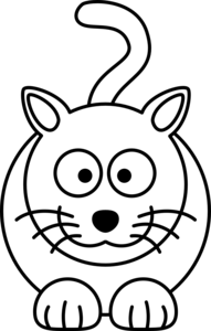 191x300 Lemmling Cartoon Cat Black White Line Art Coloring Book Colouring