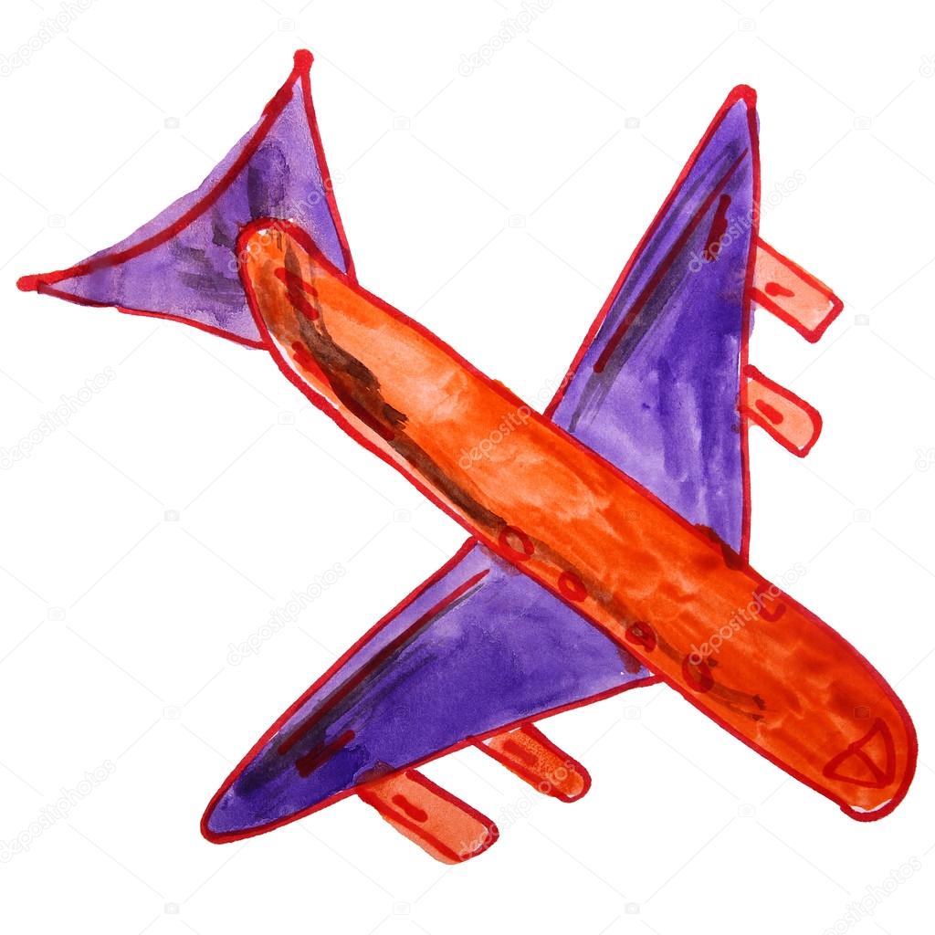 1024x1024 Delta Airplane Drawing Animated An Easy Pencil Cartoon Aircraft