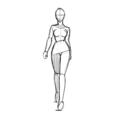 500x500 Walk Cycle Of A Woman Of Front Key Poses And Breakdowns Anim X