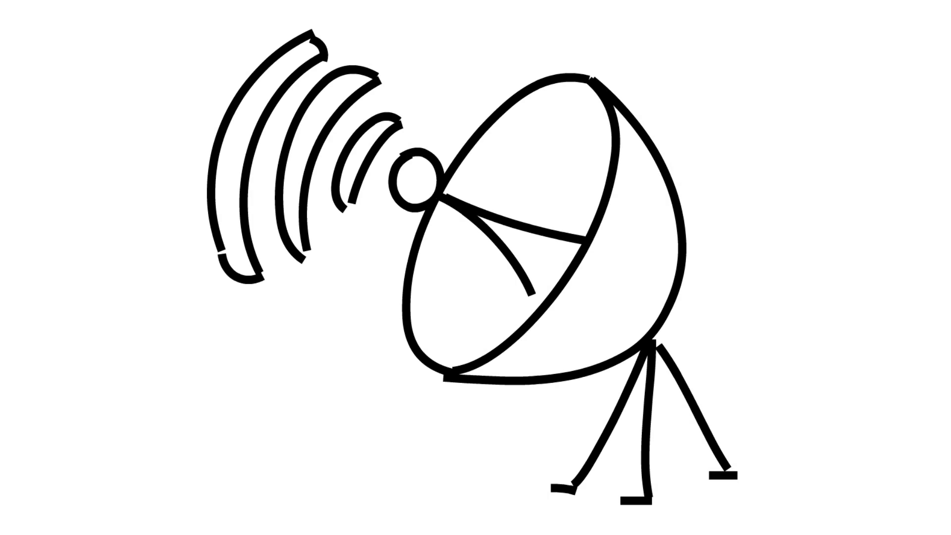 1920x1080 Transmitter Dish Antenna Line Drawing Illustration Animation