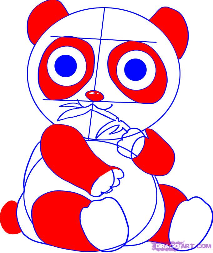681x809 How To Draw A Cartoon Panda Bear, Step
