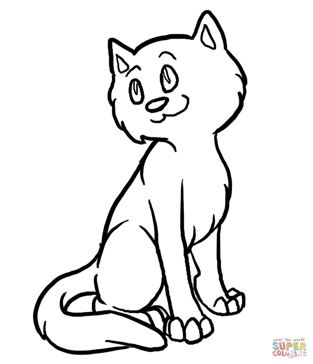 1068x1242 Lovely Cartoon Cat Coloring Pages