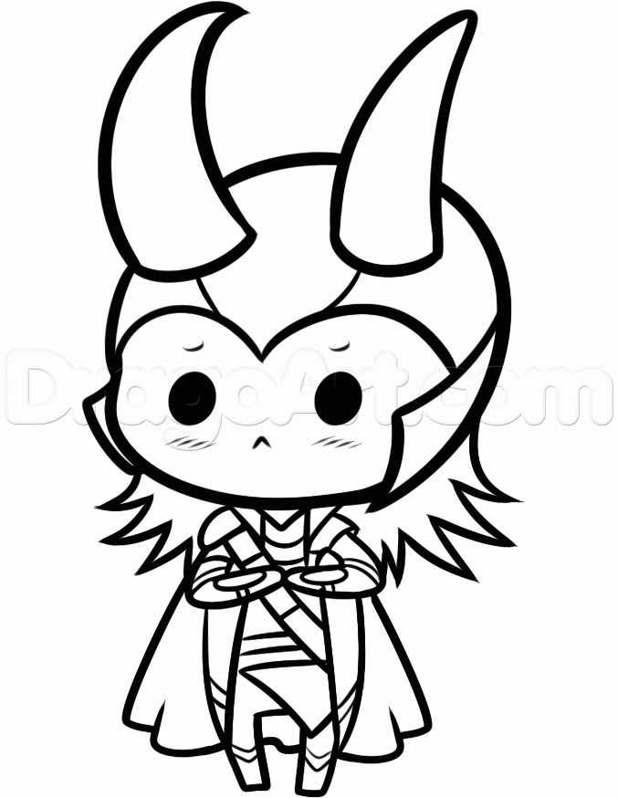 677x874 How To Draw Chibi Loki, Step