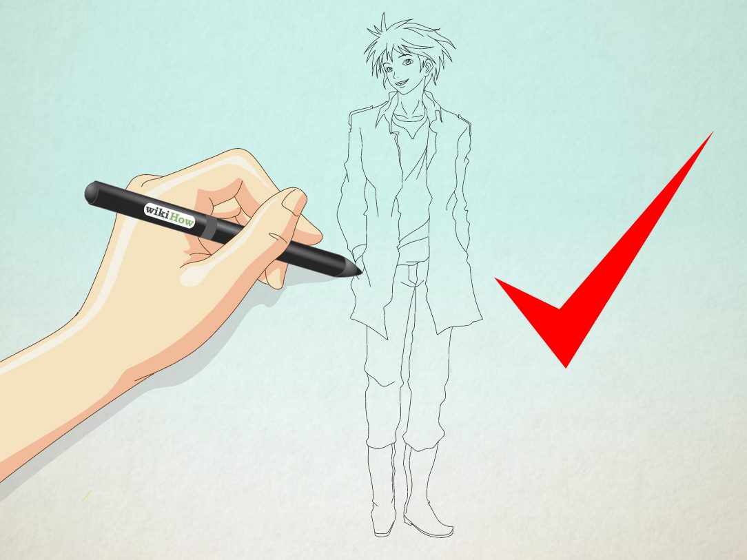 1084x813 How To Draw An Anime Boy Body A Crying Nose Face Step