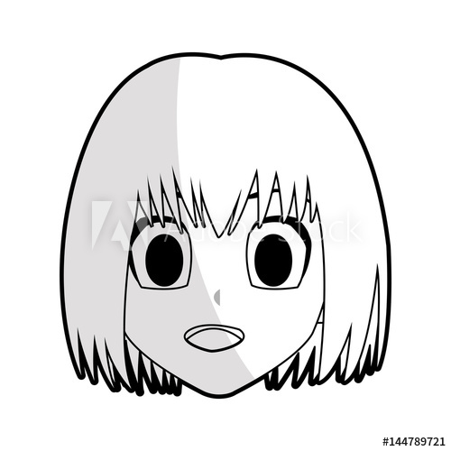 500x500 Cute Young Girl With Short Straight Hair Anime Or Manga Icon Image