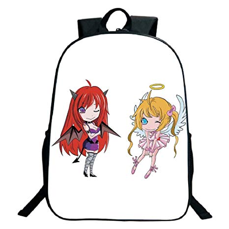 466x466 Kids School Backpack,anime,angel Girl With Wings