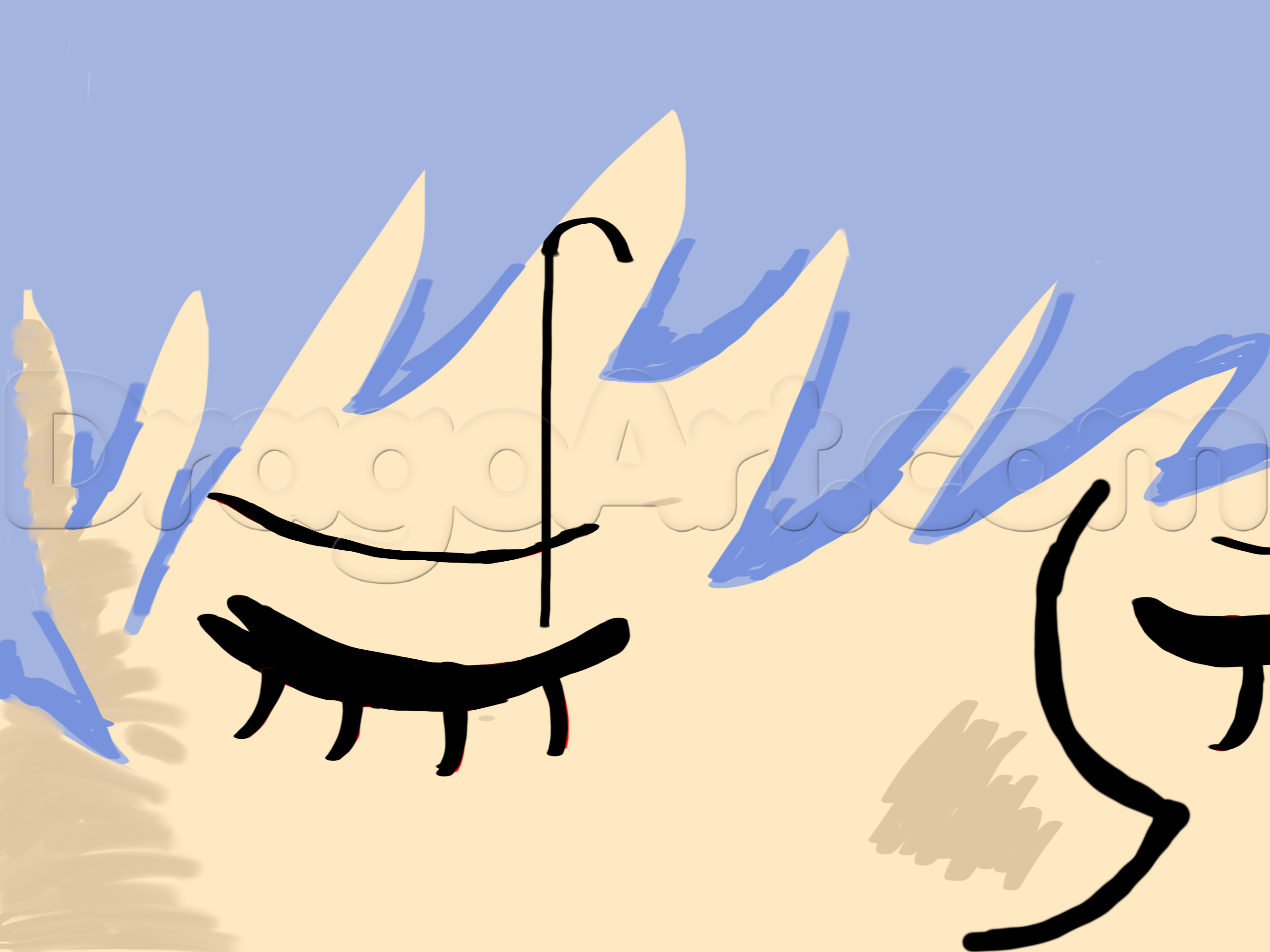 2666x2000 How To Draw Closed Anime Eyes, Step