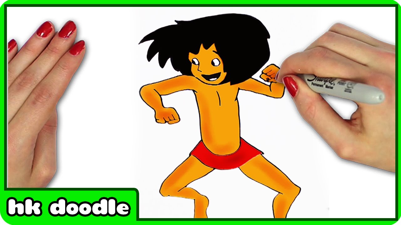 1280x720 how to draw mowgli from the jungle book step