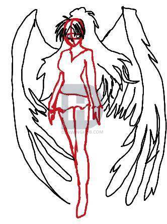 332x445 How To Draw An Anime Angel, Step