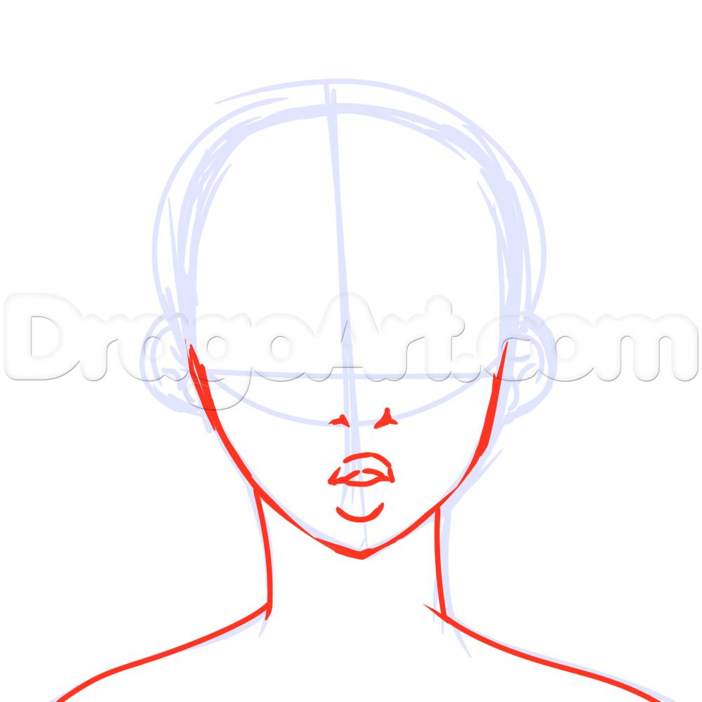 1000x1000 Black Anime Girl Drawing Lesson, Step