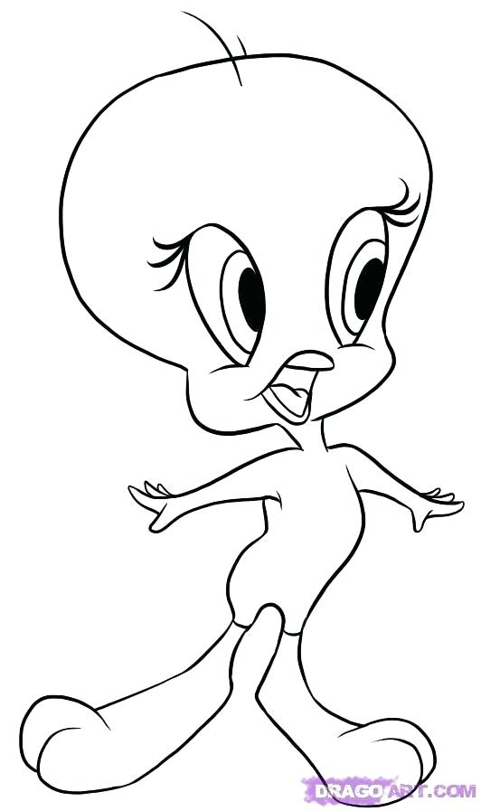 532x897 Tweety Drawing Sketch Of Cartoon Drawing Tweety Drawing Pics