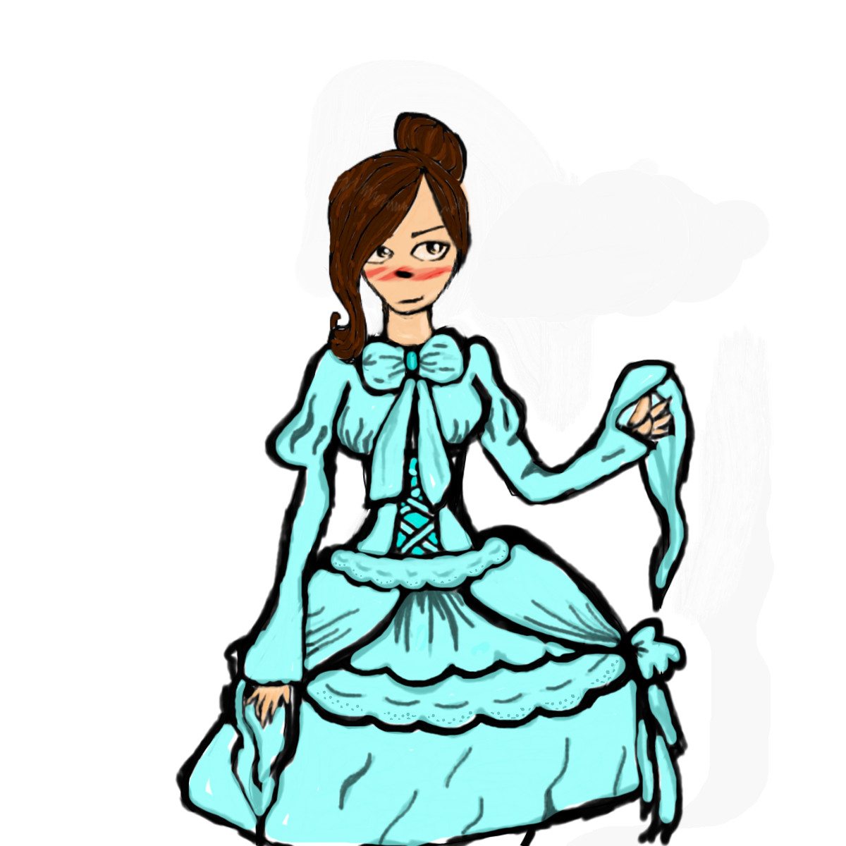 1200x1200 Blue Dress An Anime Speedpaint Drawing