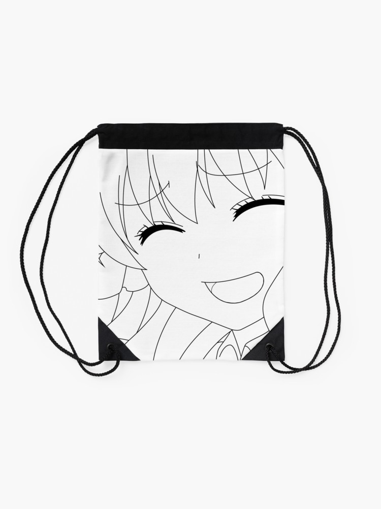 750x1000 Anime Face Smile Drawing Drawstring Bag