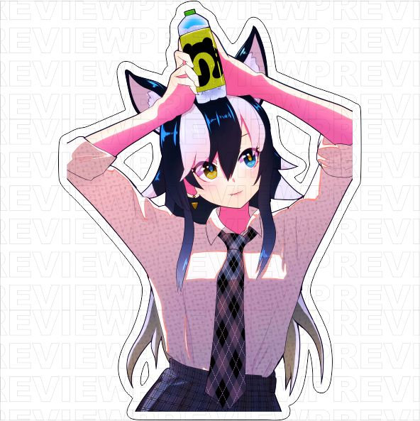 592x593 Anime Kemono Friends Grey Wolf Clip Art Digital Sticker Layout Etsy