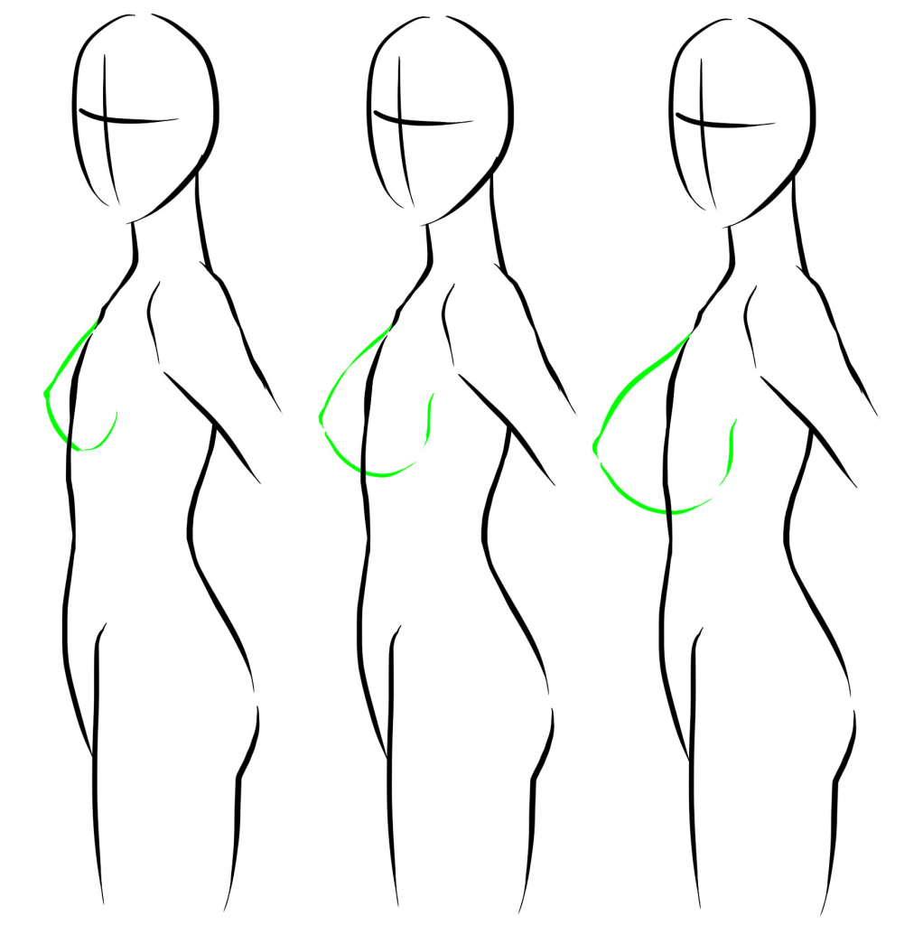Как рисовать грудь девушки
