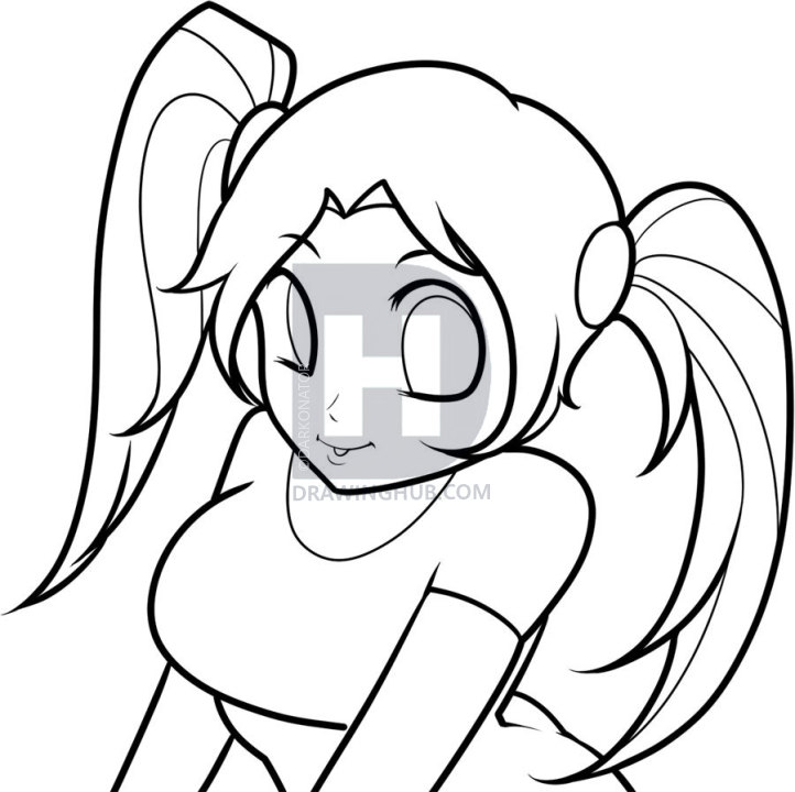 722x720 How To Draw An Anime Girl Face, Step